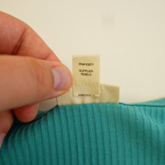 A.N.A. Teal 2XL Crew Neck Button Ribbed Cotton Rayon Spandex Top Blouse‎ - Picture 7 of 8